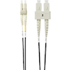1m LC-SC OM4 Multimode Fibre Optic Patch Cable: Black