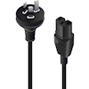 ALOGIC 2M AUS 3 PIN MAINS PLUG TO IEC C15 HIGH TEMPERATURE MALE TO FEMALE