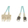 5m SC-ST OM4 Multimode Fibre Optic Cable: Aqua