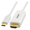 Astrotek USB C male to HDMI male cable, white color, gold plating, support 4k@60hz