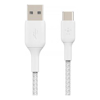 Belkin 1M USB-A TO USB-C CHARGE/SYNC CABLE, BRAIDED, WHITE, 2YR WTY