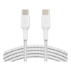 BELKIN 1M USB-C TO USB-C CHARGE/SYNC CABLE, Braided BOOST CHARGE, WHITE, 2 YRS