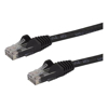 7.5 m Cat6 Cable - Black Cat6 Patch Cord - Snagless RJ45 Connectors - 24 AWG Copper Wire - Ethernet - ETL (N6PATC750CMBK)