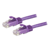 7.5 m Cat6 Cable - Purple Cat6 Patch Cord - Snagless RJ45 Connectors - 24 AWG Copper Wire - Ethernet - ETL (N6PATC750CMPL)