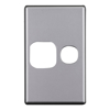 4C | Elegant Single GPO Aluminium Plate - Vertical - Silver Matte