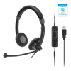 Sennheiser Stereo Corded Headset with 3.5 mm four-pole jack, plus Detachable USB Cable with call control. Noise Cancel mic, Wideband sound