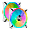 WHITE QL140 RGB, 140mm RGB LED Fan, Dual Pack with Lighting Node CORE