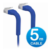 UniFi Patch Cable 5m Blue, Both End Bendable to 90 Degree, RJ45 Ethernet Cable, Cat6, Ultra-Thin 3mm Diameter