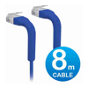 UniFi Patch Cable 8m Blue, Both End Bendable to 90 Degree, RJ45 Ethernet Cable, Cat6, Ultra-Thin 3mm Diameter