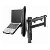 Atdec AWM Dual Monitor arm solution - dynamic arms - 135mm Post - bolt - Black with a note book tray