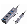 mbeat 4-Port USB 3.0 Hub with 2-in-1 USB 3.0  USB-C Converter - Space Grey