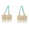 2m SC-SC OM4 Multimode Fibre Optic Cable: Aqua