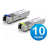 Ubiquiti UFiber SFP Single-Mode BiDi Fiber Module, 1 Gbps, 3km Dstance, 20-Pack