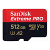 SanDisk Extreme Pro microSDXC, SQXCD 512GB, V30, U3, C10, A2, UHS-I, 200MB/s R, 140MB/s W, 4x6, SD adaptor, Lifetime Limited