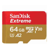 SanDisk Extreme microSDXC, SQXAH 64GB, V30, U3, C10, A2, UHS-I, 170MB/s R, 80MB/s W, 4x6, SD adaptor, Lifetime Limited, Action Cam/Drone SKU