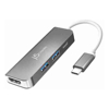 J5create JCD371 USB-C to HDMI & USB 3.1 2-Port with Power Delivery (USB-C to HDMI, 2x USB-A 3.1, USB-C PD 60W)