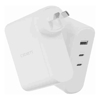 Cygnett PowerMaxx 100W Multiport GaN Wall Charger - White (CY4373PDWCH), 1xUSB-A (18W),2xUSB-C PD (100W), Intelligent Laptop Charger, Charge 3 Devices