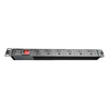1RU 6 Way GPO Rack Mount PDU Power Rail With Red ON/Off Switch and fixed 10A Power Cord