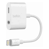 Belkin 3.5 mm Audio + Charge RockStar - White (F8J212btWHT), MFi Certified, Listen Audio and Charge at the Same Time, Supports Synching Data