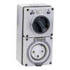 4C | Combination Switched socket 3 Round Pin IP66 250V 32A