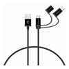 Cygnett 3-in-1 (USB-A to Lightning + USB-C + Micro-USB) Cable (1M) - Black (CY3571COCAB), 2.4A/12W, MFi, Fast Charging for iPhone  iPad, 2 Yr. WTY.