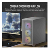 Corsair Carbide Series 3000D RGB Solid Steel Front ATX Tempered Glass White, 3x AR120 RGB Fans  Adapter pre-installed. USB 3.0 x 2, Audio I/O. Case