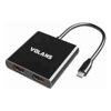 Volans VL-UC2H, Aluminium USB-C to Dual HDMI 2.0 Adapter ? 4K@60Hz, 1 Year Warranty