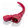 ALOGIC 0.5m IEC C13 to IEC C14 Computer Power Extension Cord - Male to Female - RED