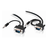 ALOGIC 20m Pro Series Slim flexible VGA Cable with 80cm & 30cm 3.5mm Stereo Audio Cable - Male to Male