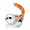 ALOGIC 2m Power Cord - 2 Pin Aus M - IEC C7 -Medical Appliance power Cord Class2 Orange