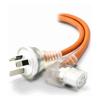 ALOGIC 2m Medical Power Cable Aus 3 Pin Mains Plug (Male) to Right Angle IEC C13 (Female) -Orange
