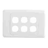 6 Gang Wall Plate - Clipsal Compatible (White)