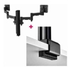 Atdec AWMS-2-4640 Dual 18.11" Monitor Arms on 15.75" Post and C Clamp Desk Fixing, Black