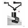 Atdec AWMS-2-D13 Dual 27" Dynamic Monitor Arms on 5.3" Post and C Clamp Desk Fixing, Black