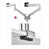 Atdec AWMS-2-D13 Dual 27" Dynamic Monitor Arms on 5.3" Post and C Clamp Desk Fixing, Silver
