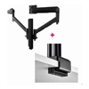 Atdec AWMS-2-D40 Dual Dynamic 27" Monitor Arms on 15.7" Post and C Clamp Desk Fixing, Black
