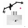 Atdec AWMS-3-13714 Triple 5.11" and 27.95" Monitor Arms on 15.75" Post and Bolt-Through Desk Fixing, Black