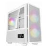 DeepCool CH360 Digital White Micro ATX Case, Tempered Glass Window,1x USB 3.0, 1x USB-C, HD Audio, 2x 140mm ARGB and 1x 120mm ARGB Pre-installed