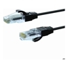 0.25m CAT6A THIN U/UTP LSZH 28 AWG RJ45 Network Cable | Black