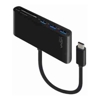 Alogic USB-C to Multi Card Reader  3-Port USB Hub - 10cm, Black - VROVA Series