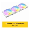 Antec C120 ARGB White 3PK Performance 120mm PWM Fan - FAN: 4-pin PWM | LED: 3-pin, Vibration Absorbing and Anti-Noise Pads