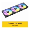 Antec C120 ARGB Black 3PK Performance 120mm PWM Fan FAN: 4-pin PWM | LED: 3-pin  Vibration Absorbing and Anti-Noise Pads