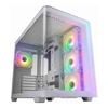 FSP M580-WA ATX Mid Tower Case, Support ATX(BTF), M-ATX, Mini-ITX Motherboard, Curved Glass Exterior design, 2x HDD, 3x SSD, White