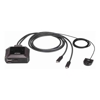ATEN 2-PORT 4K DISPLAYPORT USB-C CABLE KVM SWITCH WITH REMOTE PORT SELECTOR