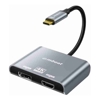 mbeat Tough Link USB-C to DPHDMI Dual 4K/60Hz MST Adapter 4K (3840x2160) @ 60Hz, 4K (3840x2160) @ 30Hz, 2K (2560x1440) @ 60Hz - Space Grey