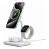 Cygnett ChargeBase Qi2 3-in-1 Magnetic 15W Wireless Charger-White(CY5070BUNCP),1.2M USB-C Cable,5W Watch Charger, 180 Swivel Head,2 Years Warranty