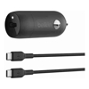 30W USB PD CAR CHARGER WITH PPS W/PVC C-C 1M BLK