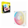 Corsair iCUE LINK LX140-R RGB 140mm PWM Reverse Fan Expansion Single Pack - White: 90.6 CFM, 2000 RPM, 38.3 dBA, 0.45A, Static Pressure, Magnetic Dome