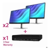 HP Pro Mini 260 G9 -BE8R8AT-3YR- Intel i5-1334U / 16GB 3200MHz / 512GB SSD / WLAN / W11P / 3-3-3 + Dual Monitor Bundle 2x 6N4E8AA