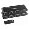 Simplecom KM430 Dual HDMI Monitor KVM Switch for 2 Computers with 4-Port USB Hub 4K@60Hz Keyboard Hotkey